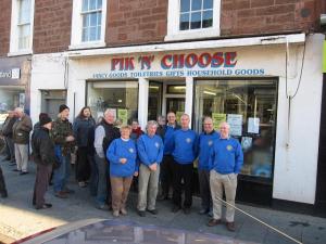 Members of Dunbar Rotary Club outside the Charity Shop